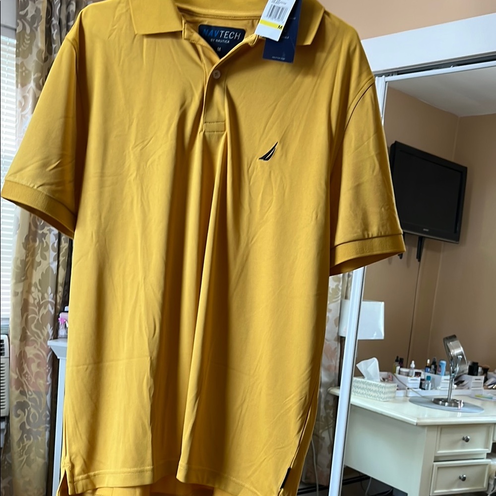 Nautica gold Polo Shirt Classic Casual Style Men’s